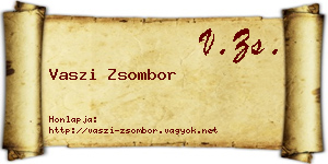 Vaszi Zsombor névjegykártya